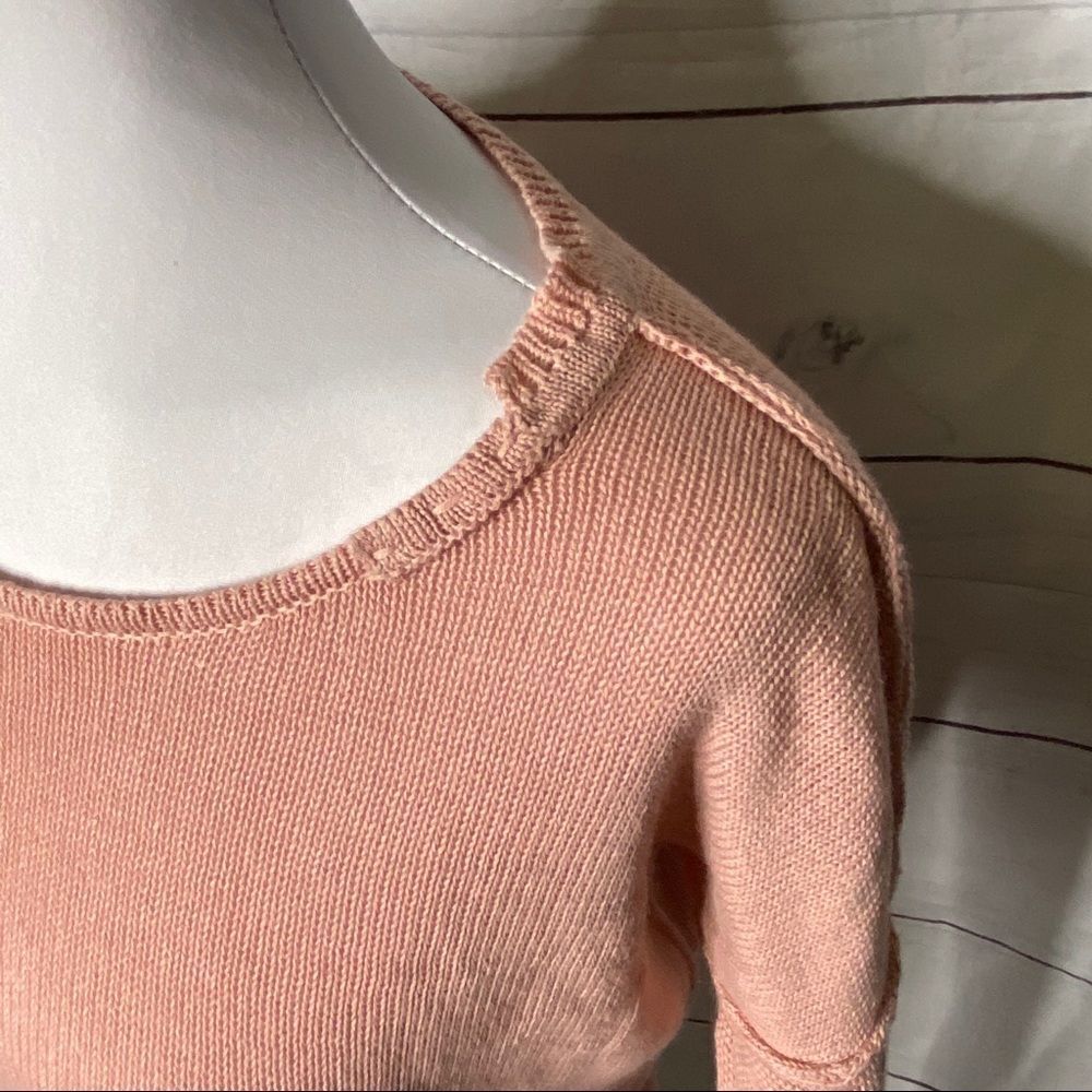 murmur dusty pink scoop neck sweater large linen - Picture 3 of 8